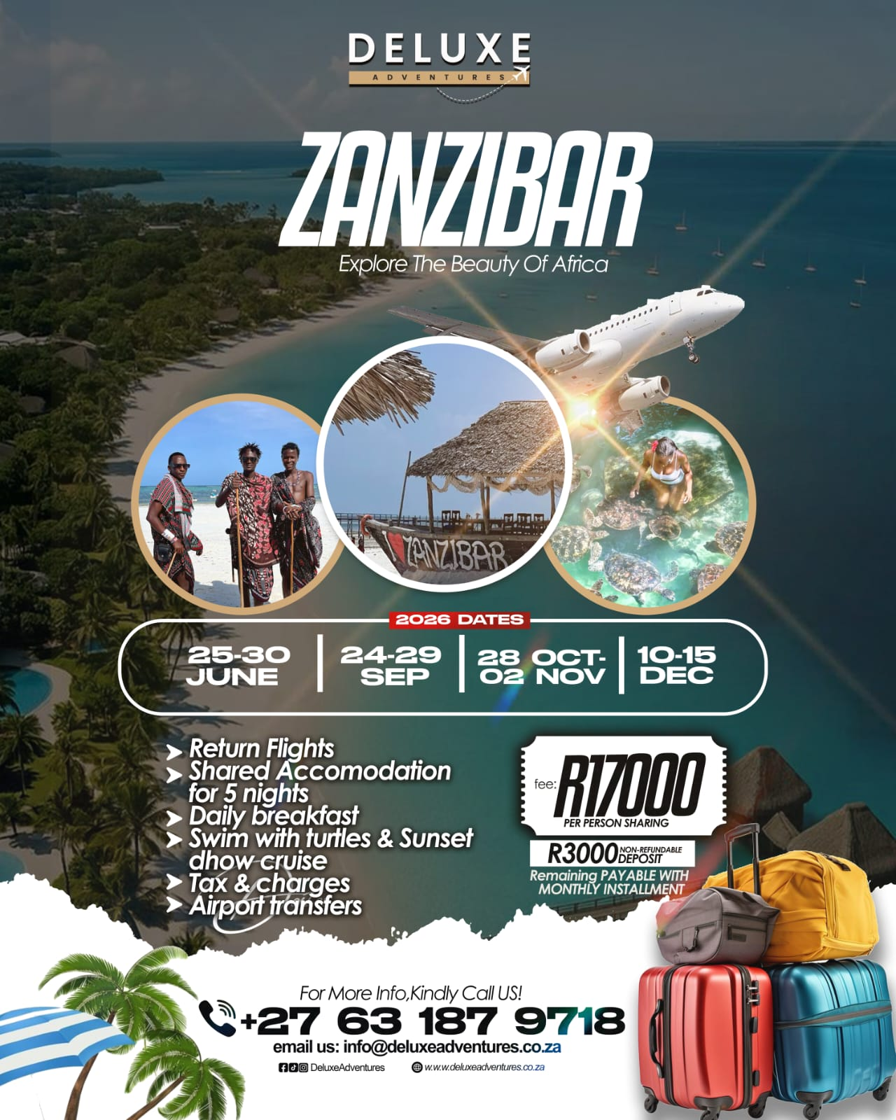 Deluxe Adventures Zanzibar travel flyer